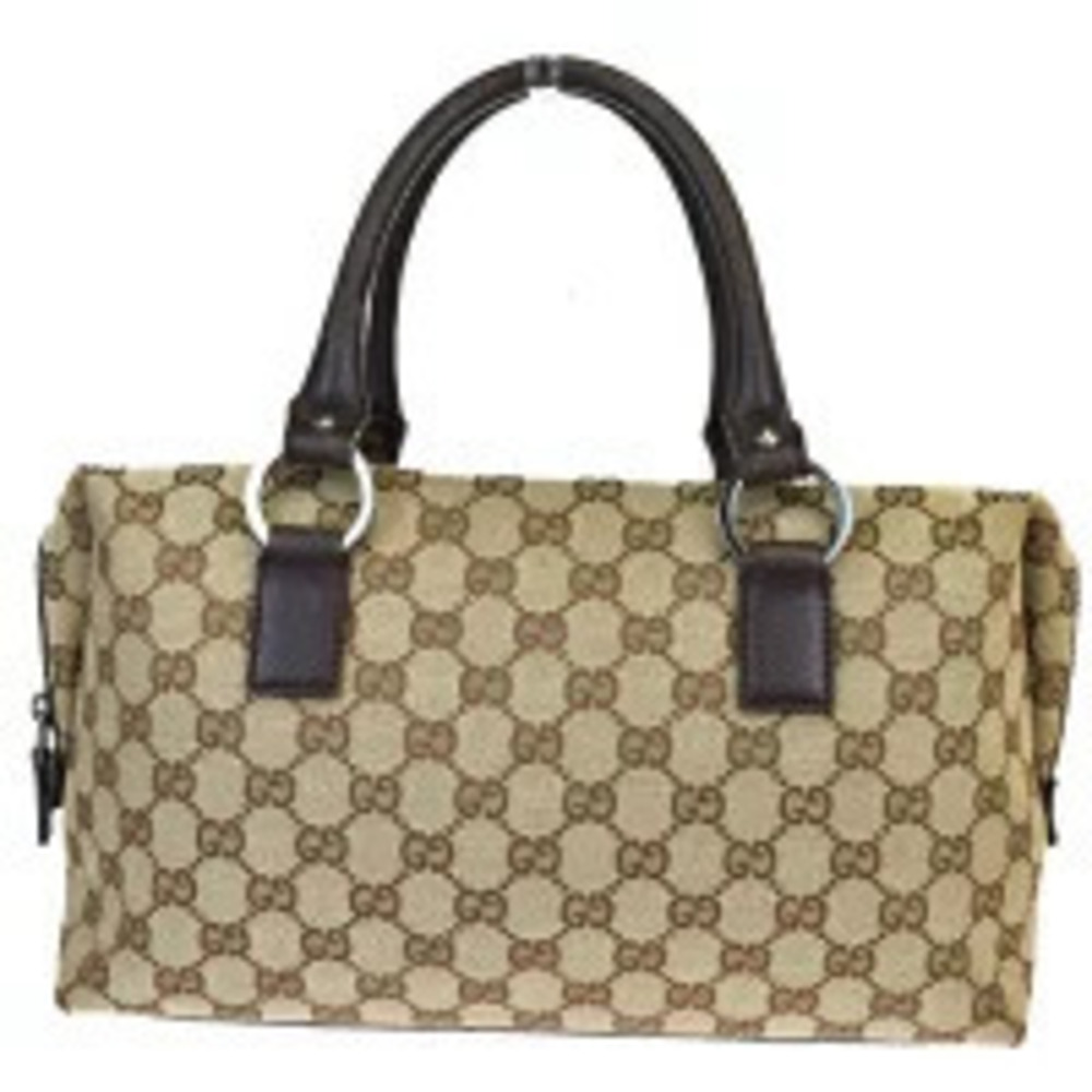 Gucci Handbag GG Brown Canvas Leather